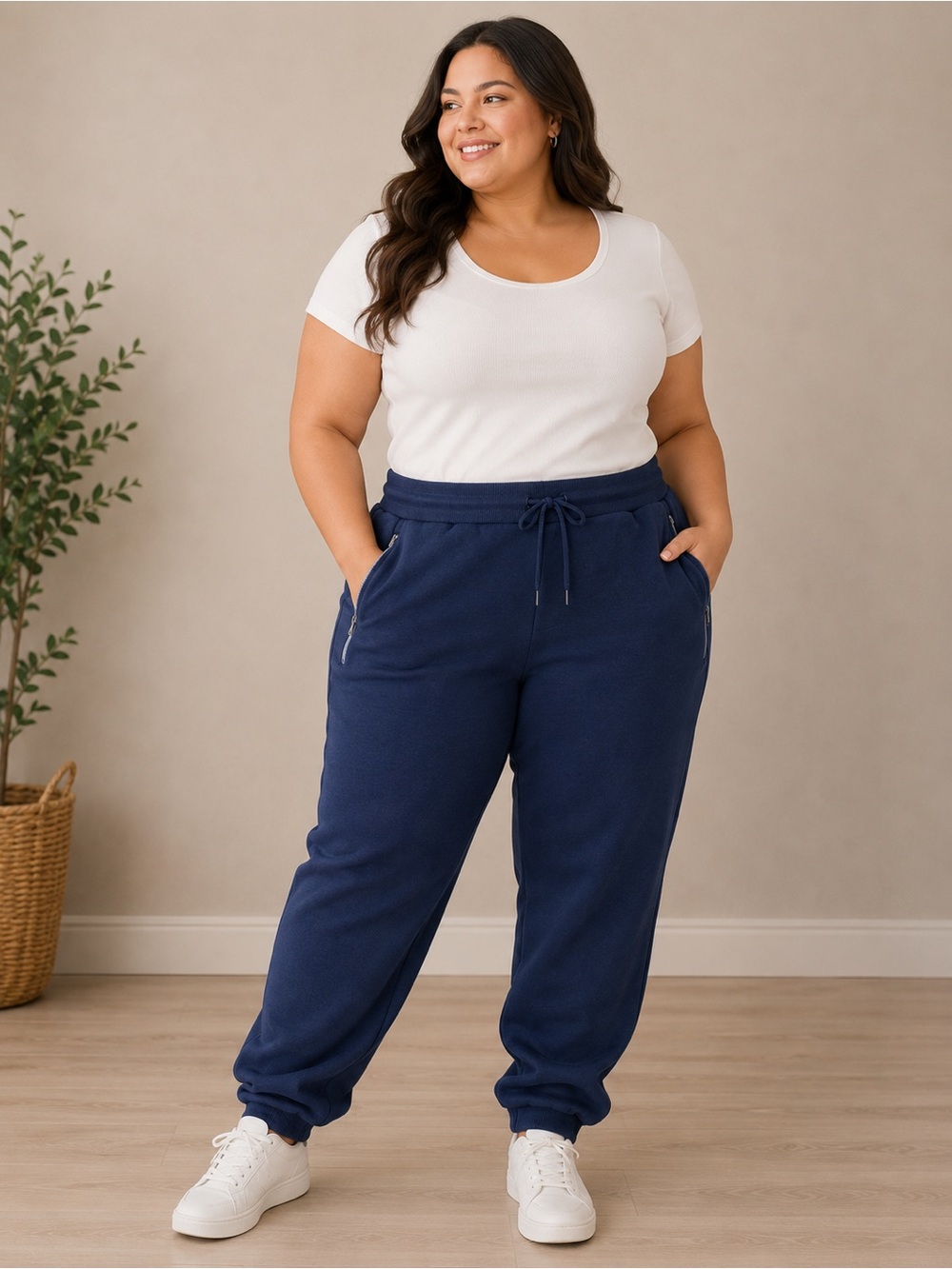 Blue Ice Premium Navy Blue Jogger Sweatpants Women 2XL NWT Zipper Pockets